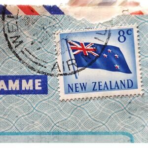 1969 New Zealand Aerogramme Air Letter to USA 8c Flag Stamp Croxley Cover